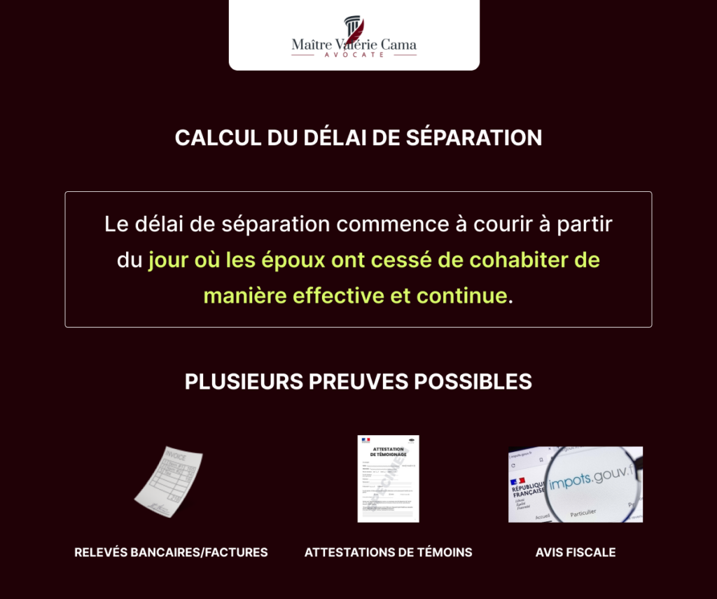 Calcul du délai de séparation de divorce par altération définitive du lien conjugal