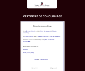 certificat de concubinage
