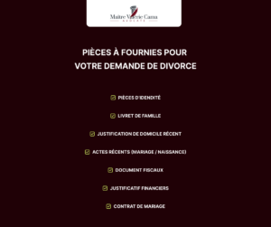 Liste des pièces à fournir pour le divorce